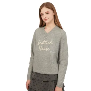 【SCOTTISH HOUSE】V領寬版長袖上衣-卡其/灰 CHUB1466