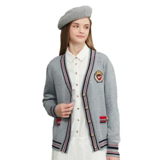 【SCOTTISH HOUSE】學院風開襟長袖外套-白/灰 CHUB1409