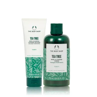 【THE BODY SHOP 美體小舖】升級版茶樹泡沫潔顏組(泡沫潔面乳125ML+調理水250ML)