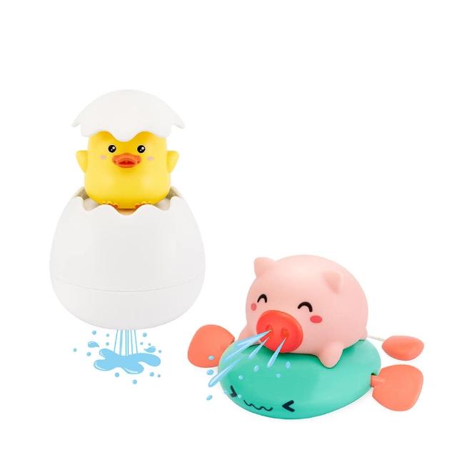 【Slider】拉線噴水豬戲水組 浴室戲水洗澡玩具 