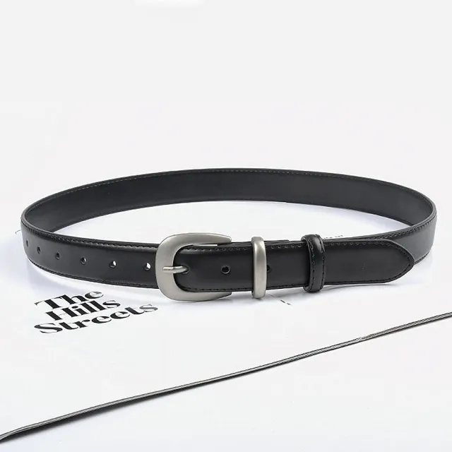 【MoonDy】腰帶 褲帶 女皮帶 精品皮帶 棕色腰帶 銀扣腰帶 真皮皮帶 西裝皮帶 牛皮帶 老錢 