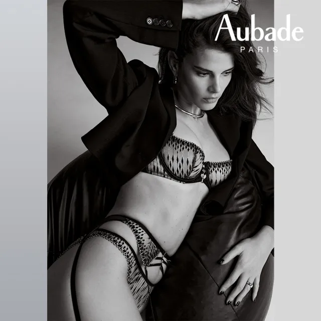 【Aubade】女巫之吻刺繡無襯蕾絲內衣 性感內衣 法國進口 女內衣(3D-黑)
