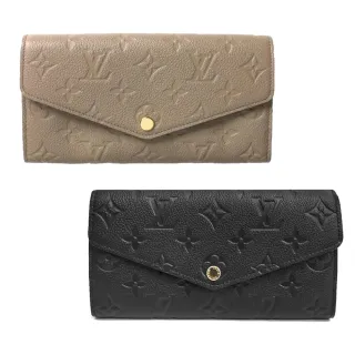 【Louis Vuitton 路易威登】經典SARAH系列Empreinte牛皮信封式長夾(顏色任選)
