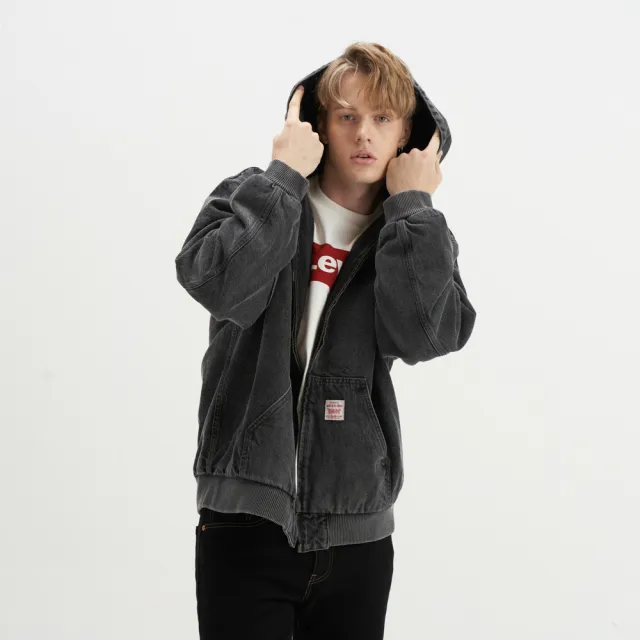 【LEVIS 官方旗艦】男女同款 連帽鋪棉Workwear外套 熱賣單品 A3222-0001