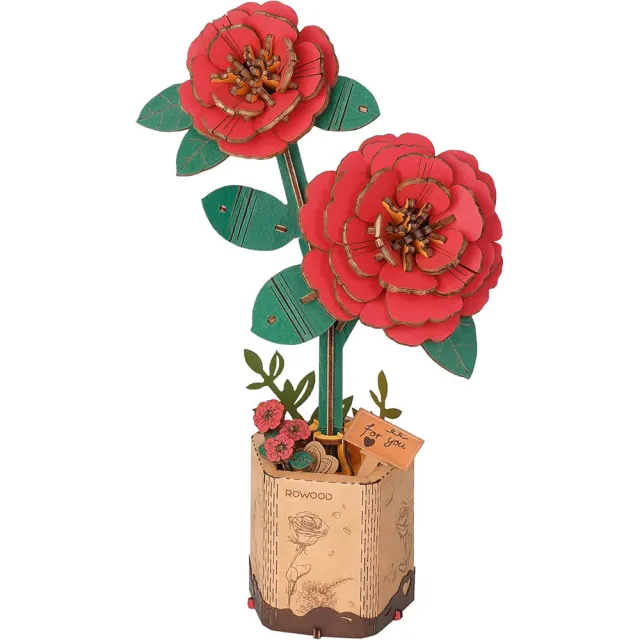 【Robotime】立體木製組裝模型 山茶花 TW031(DIY)