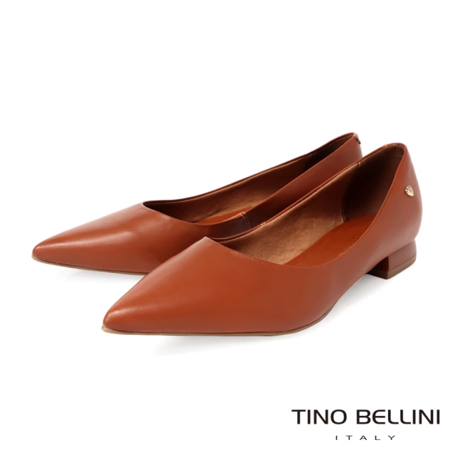 TINO BELLINI 貝里尼 巴西進口素面尖頭平底鞋FWCT037-9(駝色)