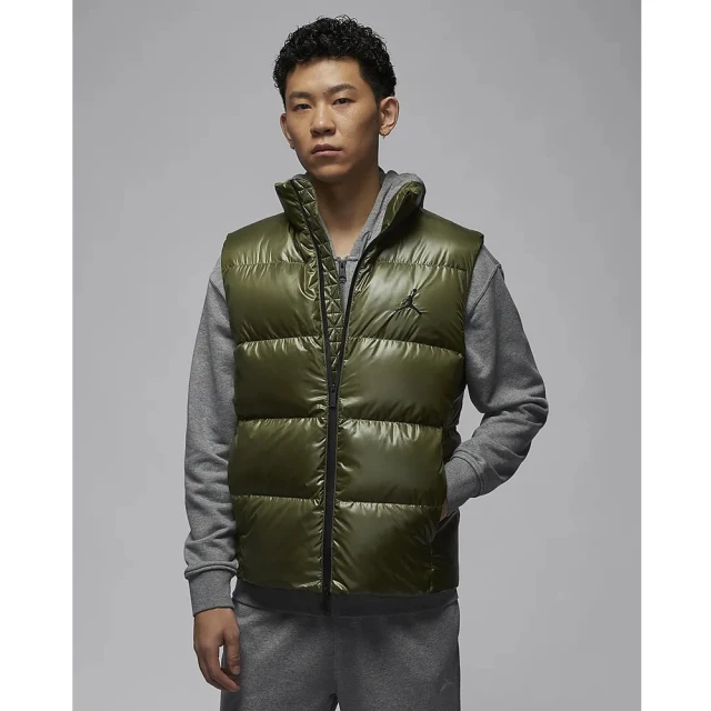 NIKE 耐吉 AS M J FLIGHT DOWN VEST 喬丹 保暖背心 鋪棉 運動 休閒 男款 綠(FV7274-222 ∞)