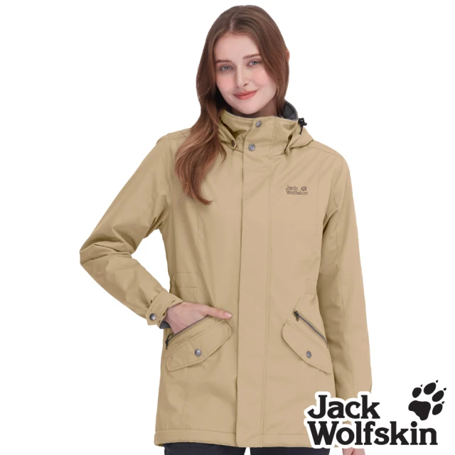 Jack wolfskin 飛狼 女 經典款 防風防潑水保暖外套 內刷毛衝鋒衣(黃金棕)