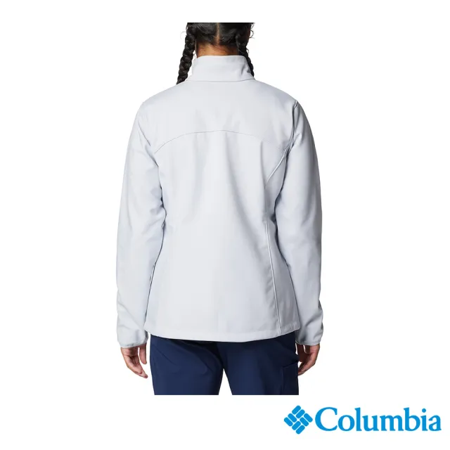 【Columbia 哥倫比亞】女款-防潑立領軟殼外套-灰藍(UWR16840GL/IF)