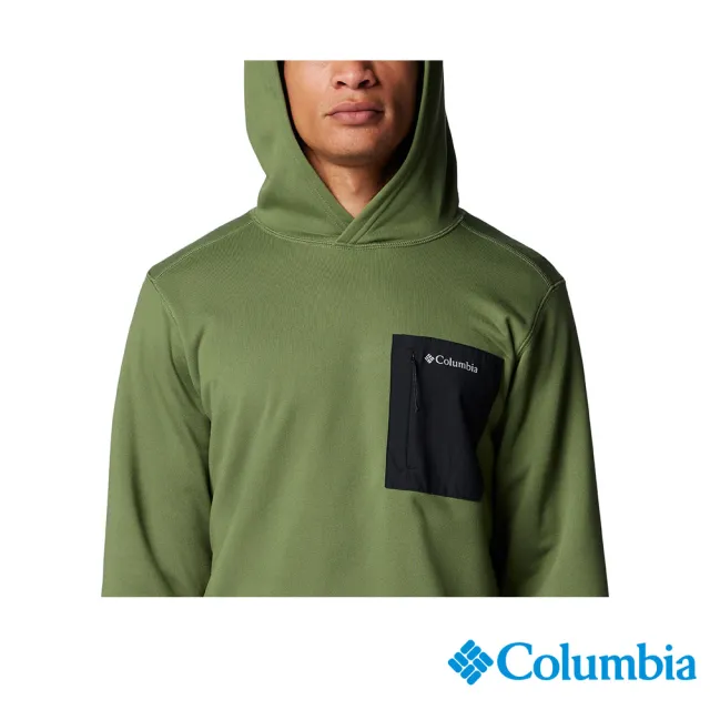 【Columbia 哥倫比亞】男款-快排連帽長袖上衣-綠色(UAE89020GR/IF)