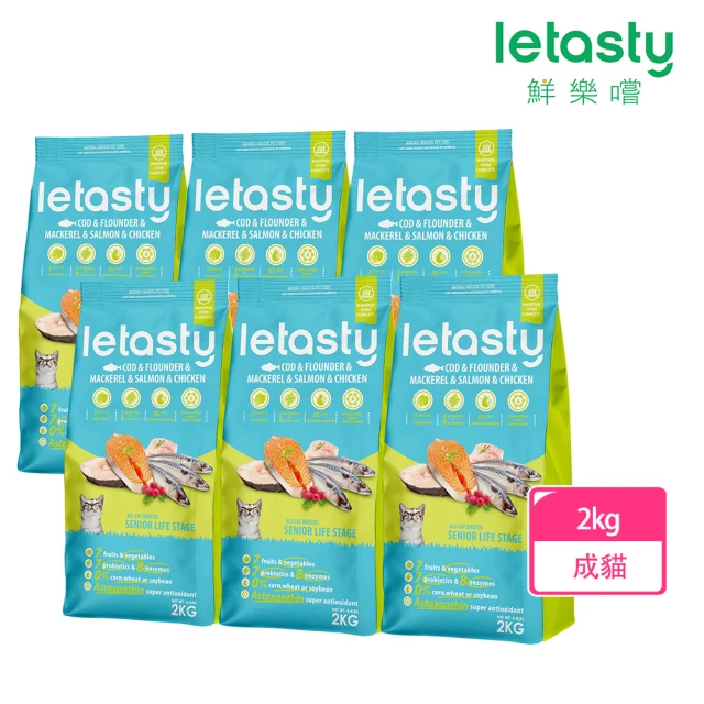 letasty 鮮樂嚐 成貓四種魚護膚化毛配方 2kg 6入組(成貓 貓飼料)