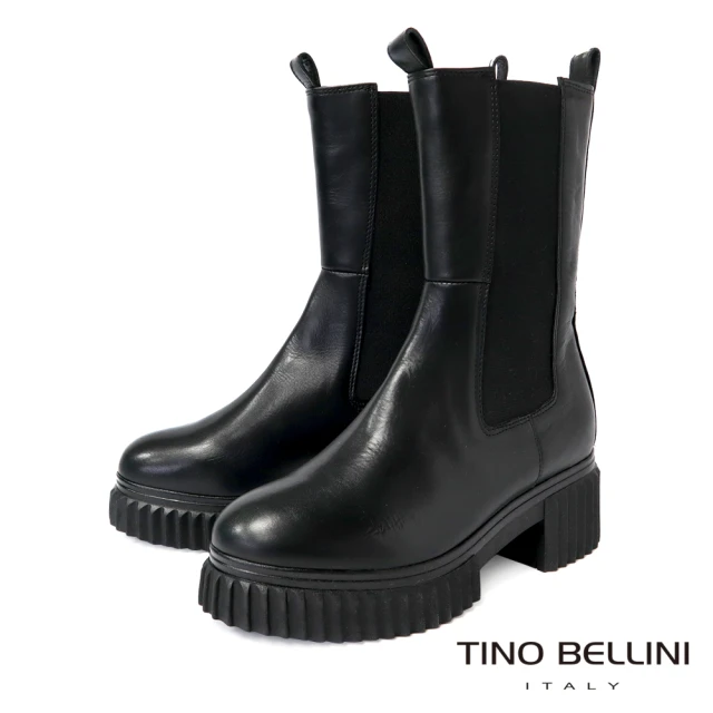 TINO BELLINI 貝里尼 中筒切爾西靴FWTV008-1(黑)