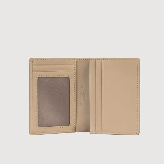 【BRAUN BUFFEL 德國小金牛】依雅娜 名片夾-奶茶棕(BF853-141-SVM) 送禮推薦