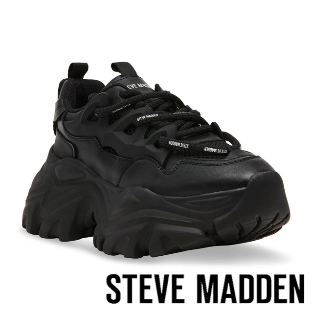 steve madden ROULETTE 休閒拼接綁帶老爹鞋(黑色)