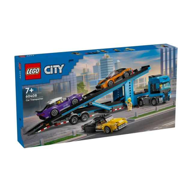 LEGO 樂高 城市系列 60408 汽車運輸車和跑車(賽車玩具 DIY積木 擺設 禮物)