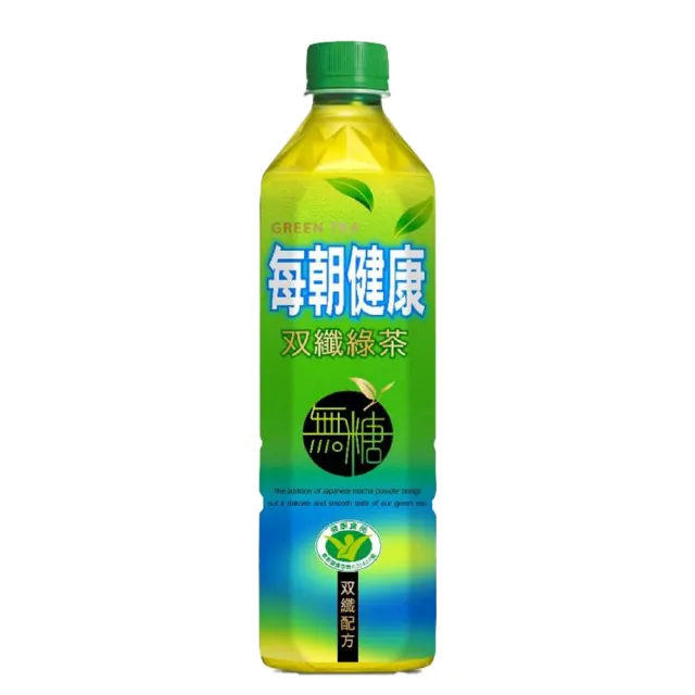 【每朝健康】無糖綠茶+雙纖650mlx2箱(共48入)