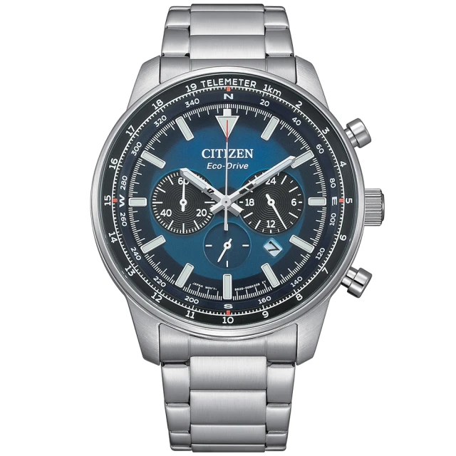 CITIZEN 星辰 送禮首選★CITIZEN 星辰Chronograph系列光動能計時手錶(CA4500-91L)