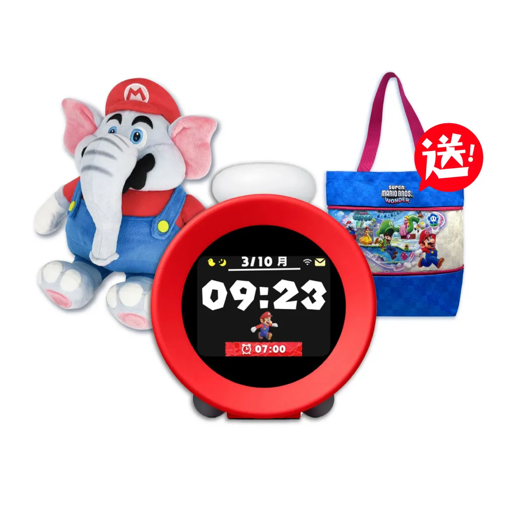 【Nintendo 任天堂】預購2025/06月★Sound Clock Alarmo 遊戲主題 智慧鬧鐘+大象瑪利歐娃娃(代理版)