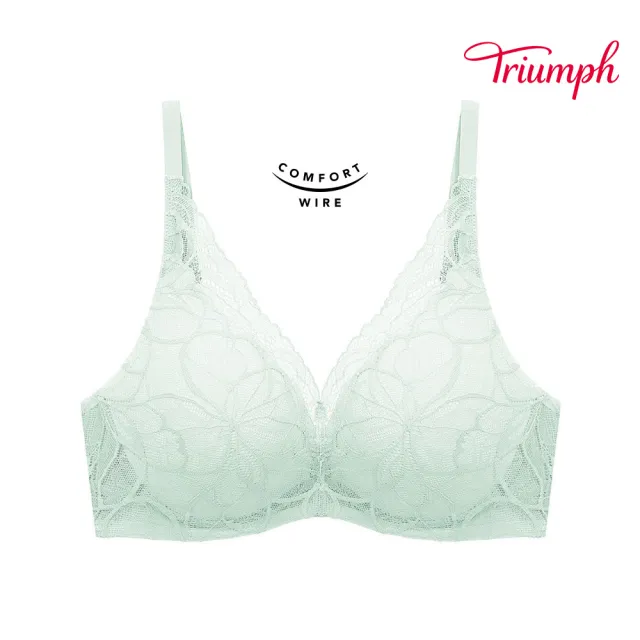 【Triumph 黛安芬】裸感系列 舒弧鋼圈V型托高內衣 B-C(薄霜綠)