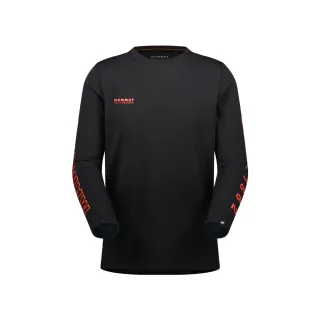 【Mammut 長毛象】QD Logo Print LS T-shirts AF Men 快乾LOGO長袖T恤 黑/長毛象紅PRT3 男款 #1016-01030