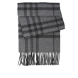 【BURBERRY 巴寶莉】經典格紋純羊毛圍巾(灰色)