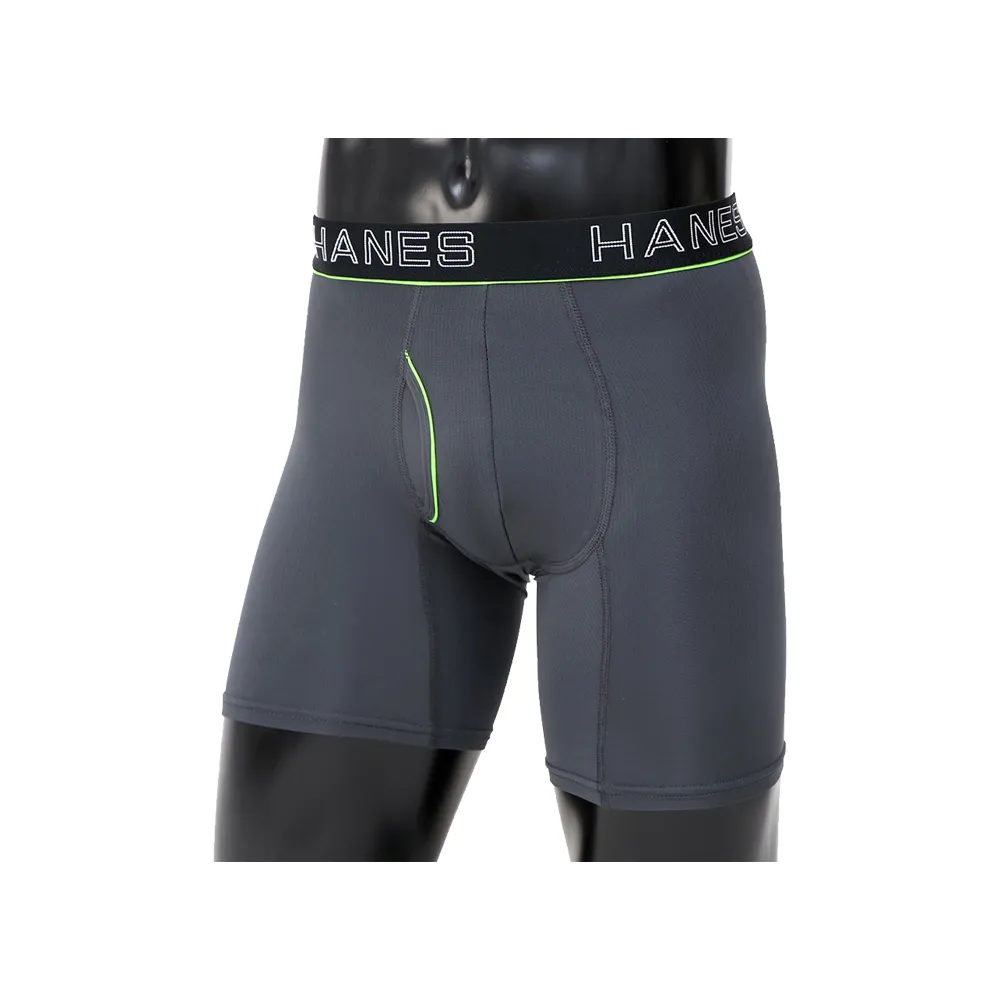 【Hanes】官方直營-COMFORT FLEX FIT系列 速乾平口四角褲 經典設計款(深灰色)