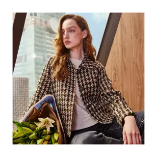 【Diffa】綠花呢拉克蘭袖設計外套-女