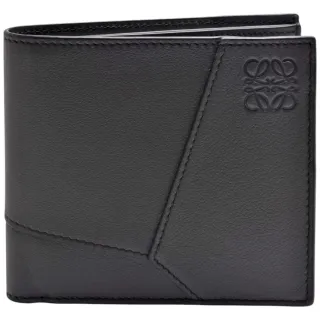 【LOEWE 羅威】經典Puzzle品牌LOGO壓印小牛皮零錢袋短夾(深灰色C510501X09-1220)