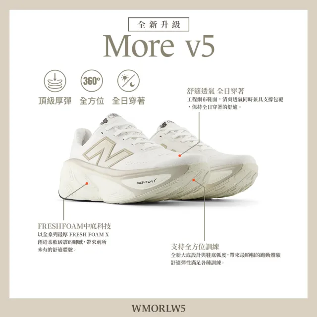 【NEW BALANCE】雙11 NB 慢跑鞋_女性_白杏色_WMORLW5-D