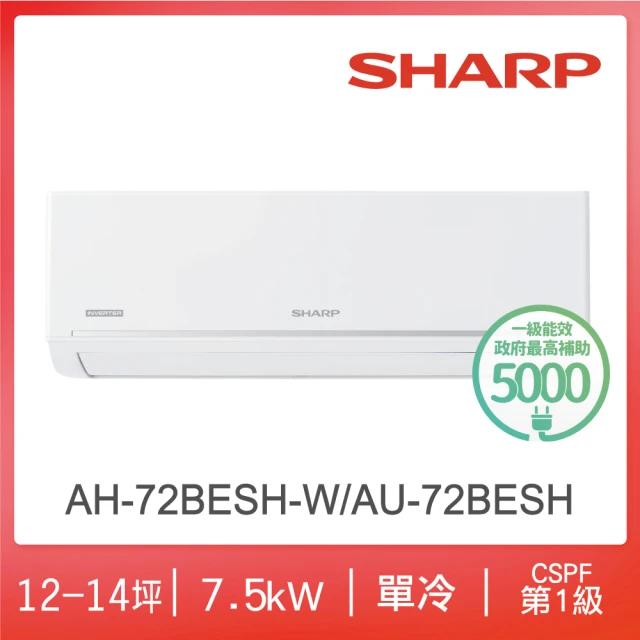 SHARP 夏普 極致系列自清潔12-14坪一級單冷分離式空