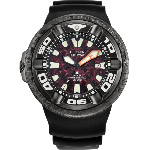 【CITIZEN 星辰】PROMASTE系列 限量聯名款 紅蓮哥吉拉 光動能潛水腕錶/48.2mm(BJ8059-03Z)