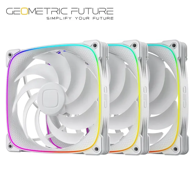 【Geometric Future】幾何未來 Squama 大龍鱗 2503W 14cm ARGB風扇 白色 3合1組(龍鱗風扇)