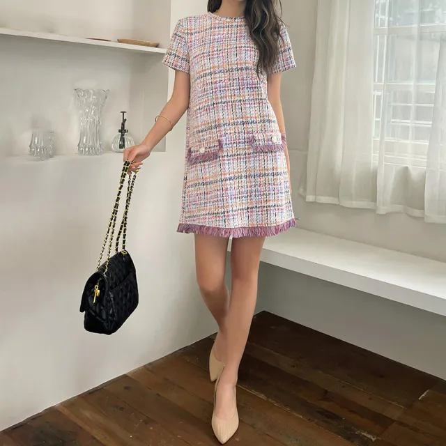 【MYDRESS】優雅小香風流蘇設計洋裝