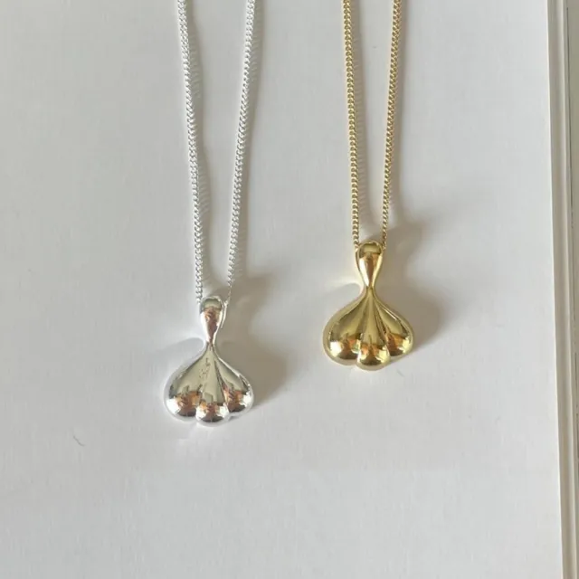 【米蘭精品】現貨+預購 925純銀項鍊貝殼吊墜(簡約個性潮流鎖骨鏈女飾品2色74iu40)