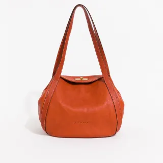 【ZODENCE 佐登司】LUCY義大利植鞣革肩背燈籠包(橘紅)