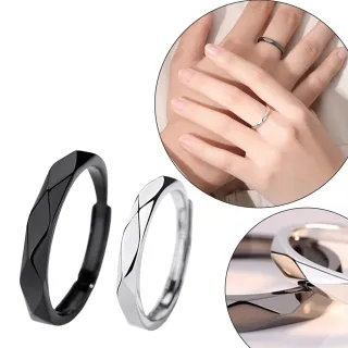 【KT DADA】交換禮物 情侶戒指 定情對指 純銀對戒 開口戒指 個性戒指 黑色戒指 日系對戒 禮物 戒指 