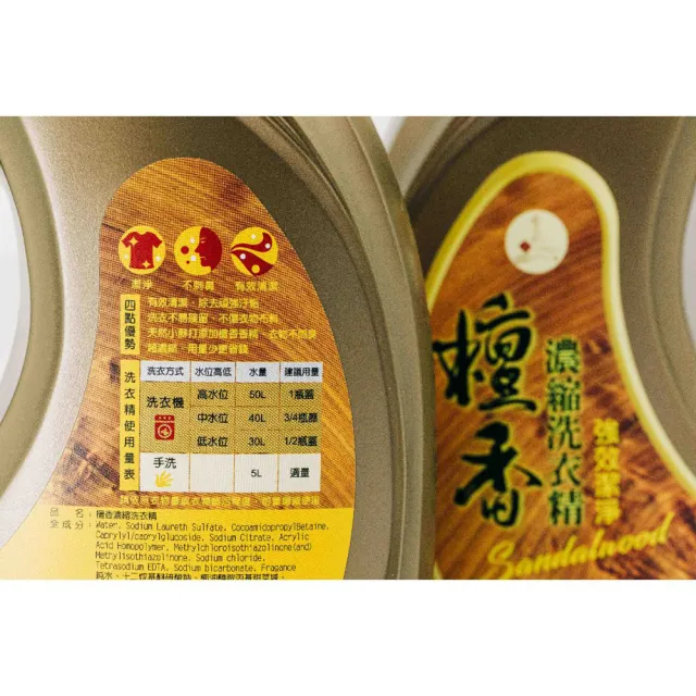 【如意檀香】檀香除穢濃縮洗衣精2000ml/瓶X8瓶特價組(強效潔淨洗衣精)