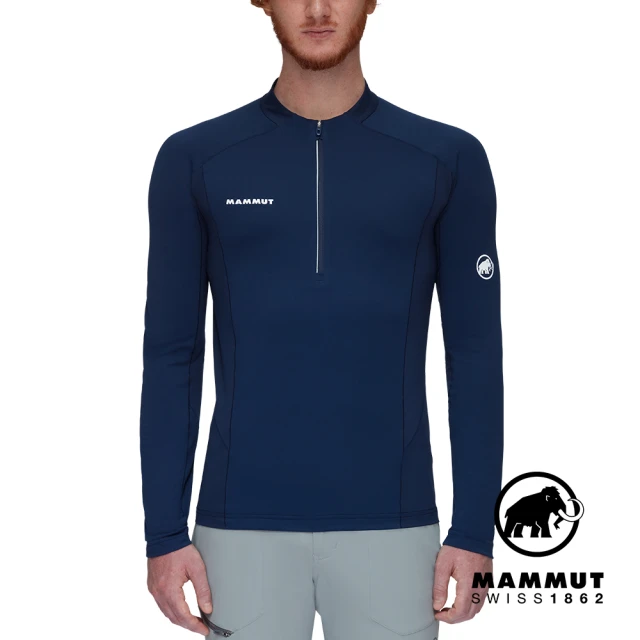 Mammut 長毛象Mammut 長毛象 Aenergy FL Half Zip LS Men 輕量抗菌半拉鍊長袖排汗衣 海洋藍 男款 #1016-01330