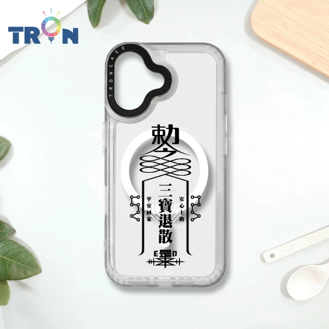 TRON AAAi幾何復古花磚C款 防摔太空殼 透白款 載具 手機殼