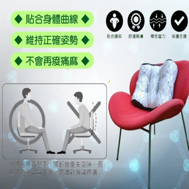 NonameNoname 超導生物微電流石墨烯紓壓護腰枕*1入(B)