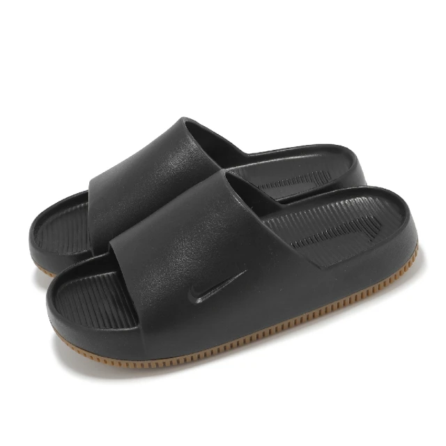 NIKE 耐吉 拖鞋 Calm Slide 男鞋 女鞋 黑 膠底 微厚底 踩屎感 運動拖鞋 舒適 Q彈(FD4116-003)