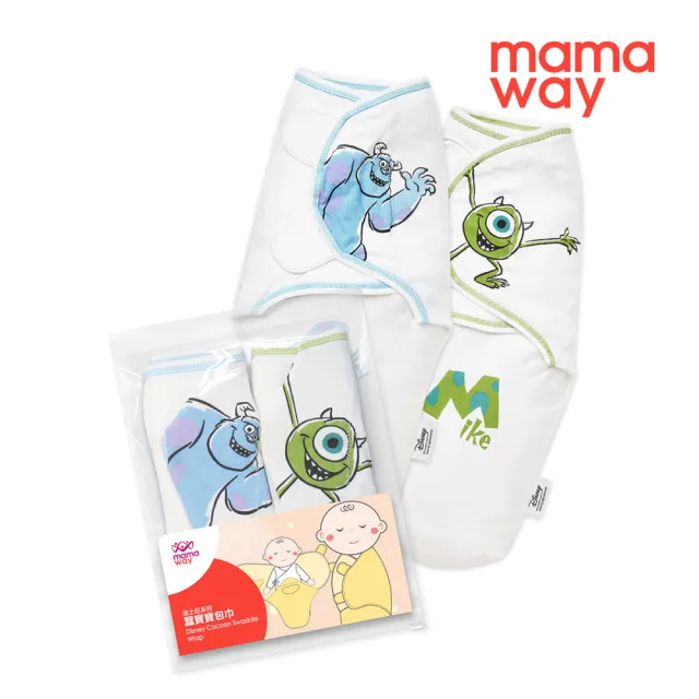 【mamaway 媽媽餵】迪士尼系列蠶寶寶包巾組-2入  共3色(寶寶包巾/嬰兒包巾)