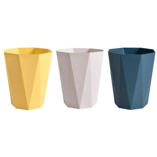 【Life+】北歐ins風 創意幾何菱格無蓋單層垃圾桶(4色任選)