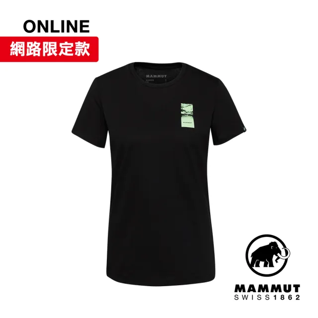 【Mammut 長毛象官方直營】Massone T-Shirt Wagon W 機能有機棉舒適短袖上衣 女款 黑色 #1017-05243