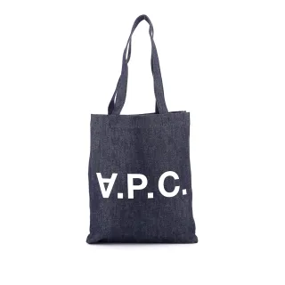 【APC】品牌LOGO標誌 藍色 單寧色 牛仔棉質肩背包 手提包 提袋 環保袋(COCSXM61445IAI)