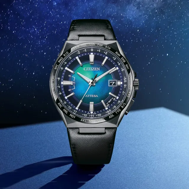 【CITIZEN 星辰】GENTS系列 限量千彩之海 鈦金屬光動能電波萬年曆腕錶/43mm(CB0215-18L)