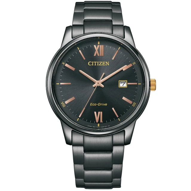 CITIZEN 星辰 PAIR系列 光動能黑金時尚男錶/40mm(BM6976-72E)