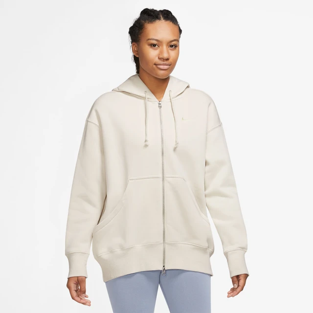 NIKE 耐吉 外套 女款 運動連帽外套 磨毛 AS W NSW PHNX FLC FZ OS HOODIE 米 DQ5759-104