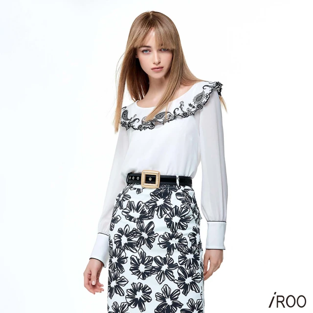 iROO 光澤感透明蔥紗針織上衣好評推薦