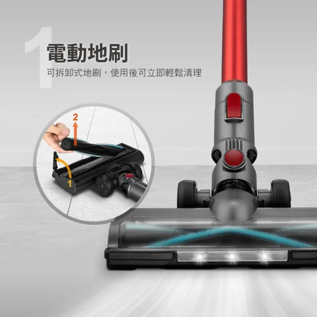 【CHIMEI 奇美】LED電動地刷手持強力氣旋吸塵器(VC-HUNPH0)
